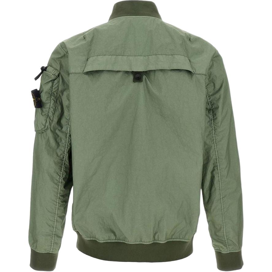 STONE ISLAND Solid Color Baseball Collar Long Sleeve Zipper Pilot Jacket Men Jackets Green K1S1541000-04S0A21-V0055