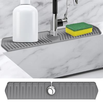 Silicone Faucet Handle Drip Catcher Tray Easy To Install Sink Splash Guard Fast Drainage for Kitchen Counter Bathroom