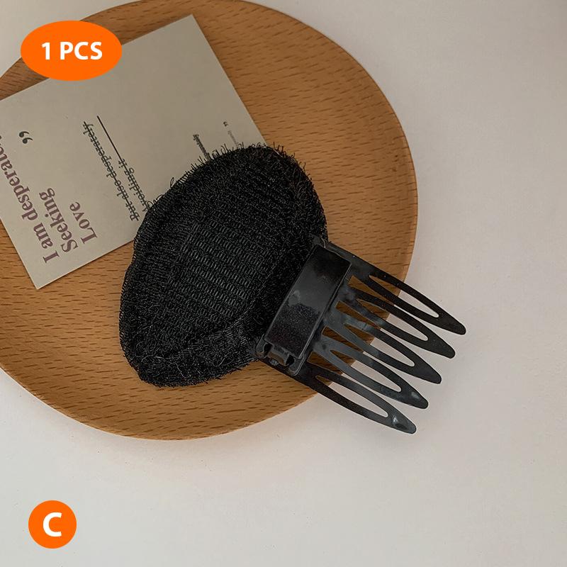 Black Bump It Up Volume Reusable Hair Fluffy Sponge Hair Base Styling Insert Tool Hair Puff Sponge Clip Hair Bun Maker