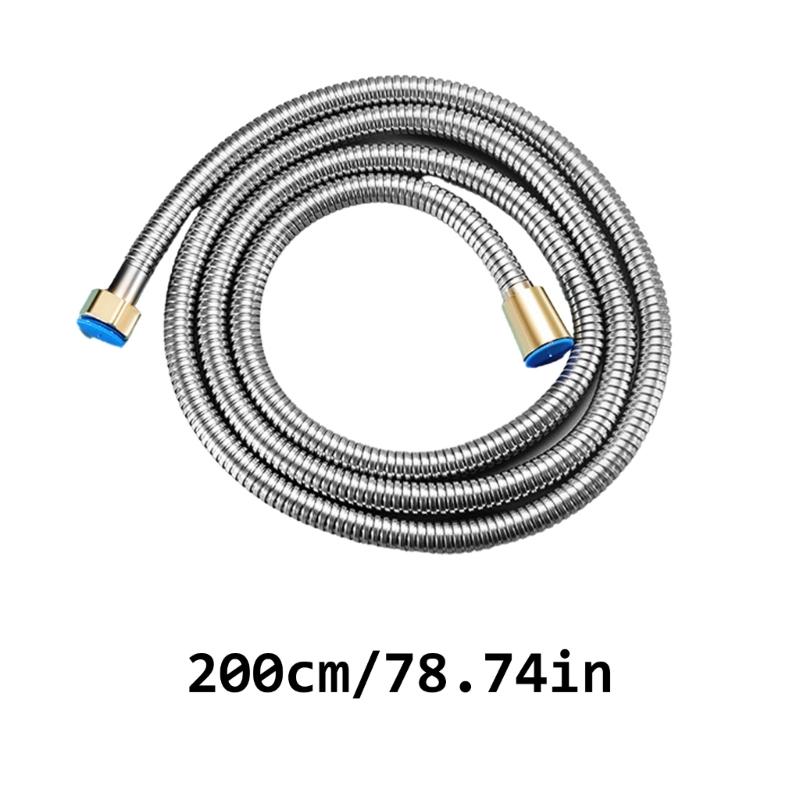 Flexible Shower Hose Crafted of Stainless Steel Materials Sturdy Structure Accessory with Standard Showerheads Use