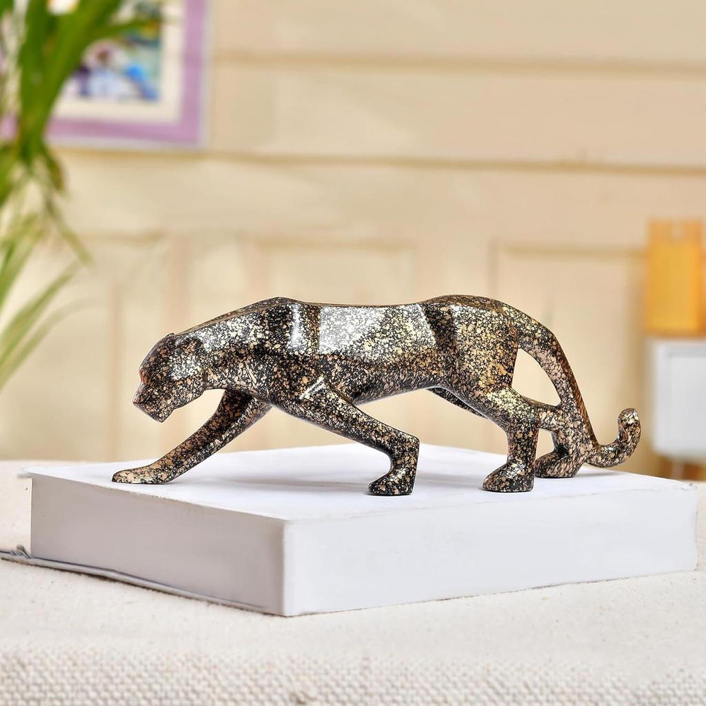 Auffällige Gepunktete Panther-Skulptur | Eine Wilde Mischung aus Stil & Kunstfertigkeit | Werten Sie Ihren Raum mit Moderner Eleganz auf – 1er-Pack,