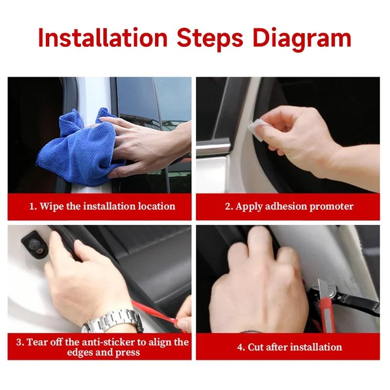 2 Size Car Door Rubber Seal Strip Double-Layer Protector Car Door/Hood/Trunk Weather Strip Soundproof Waterproof Sealing Strip