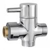 Water-Saving Three-Way Divert Shower Head Valve Switch One-Split Two-Connector Stainless Steel Chrome Finish Bath Toilet Shower