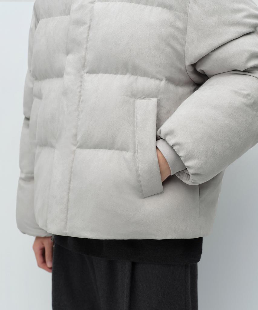 Musinsa Standard Daily Puffer Synthetic Suede Short Padded Jacket [Dusty Cream]