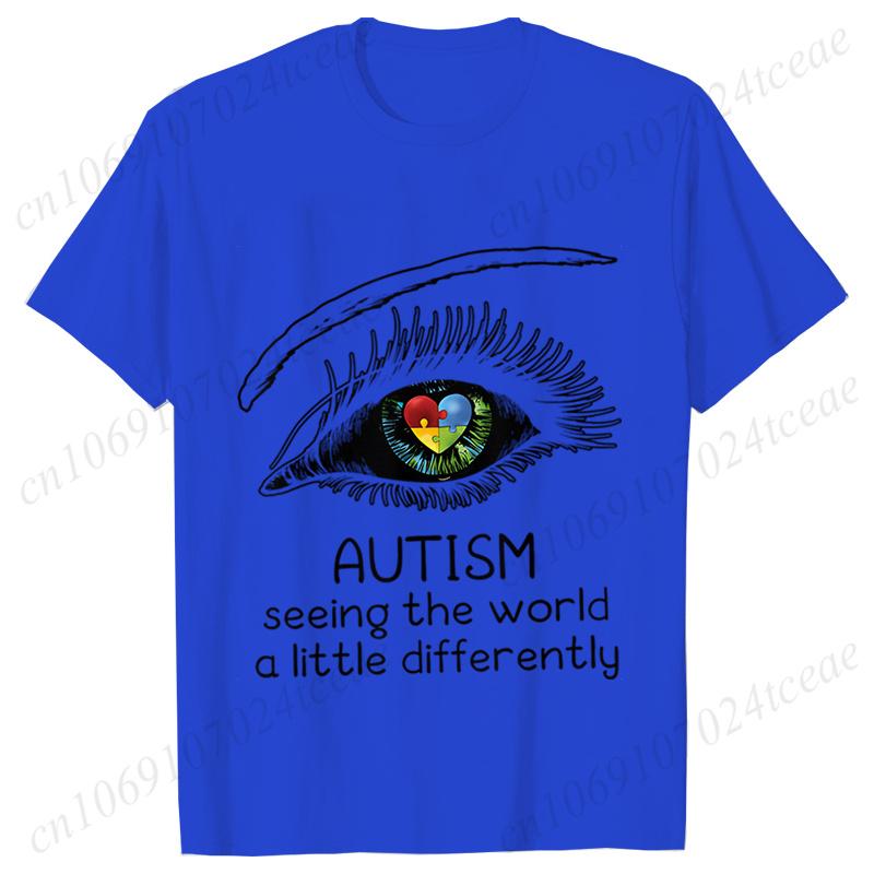 

Autism Awareness Seeing The World A Little Differently Prints Unisex T-Shirts Hip Hop Streetwear Casual Tops Female Clothing 4XL