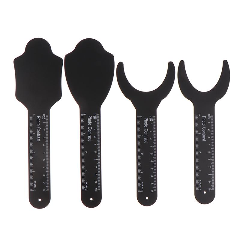 

6Pcs Dental Orthodontic Black Background Po Image Contrast Board Metal Oral Cheek Plate With Scale Mark Autoclavable Tools 6Pcs