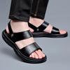 Fashion Summer Mens Business Leather Casual Sandals Soft Sole Comfort Men Leather Outdoor Beach Sandals Fashion Designer Senior Sandals
