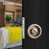 Round Black Sliding Door Sliding Door Lock Bathroom Kitchen Keyless Sliding Door Embedded Hidden Hook Lock Invisible Lock