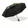 Nightmare Before Christmas Themed Automatic Opening and Closing Folding Umbrella, Reinforced 8 Ribs, Compact Travel Design, Fashionable Fold