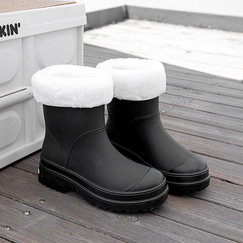 Cizme de ploaie de damă japoneze și coreene transfrontaliere: Impermeabil, Antiderapant, Rezistent la uzură, Talpă moale, Confortabil pentru utilizare în exterior și în interior.