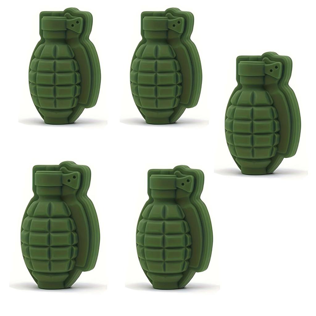 1/5sets Silicone Grenade Ice Cube Mold, 3D Novelty Tray for Whiskey & Cocktails, Easy Pop Out for Home Bar Party Use