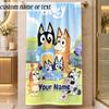 Beach TowelBluey Custom Name Text Personalized Soft Towel for Beach Pool Indoor Home Decor Gift