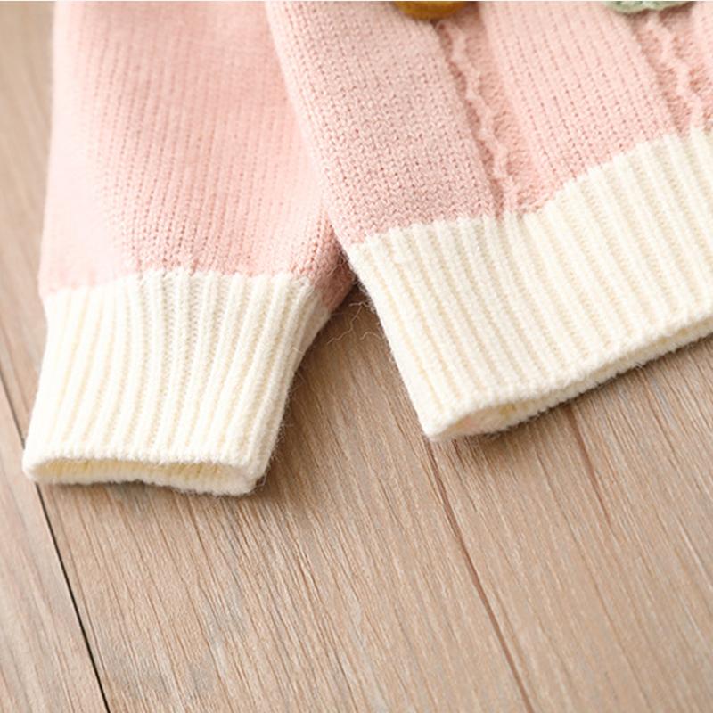 Dziewczęca dzianina Odzież dziecięca Sweter rozpinany Wiosna Jesień Jednolity kolor Śliczne dziewczynki Płaszcz Top