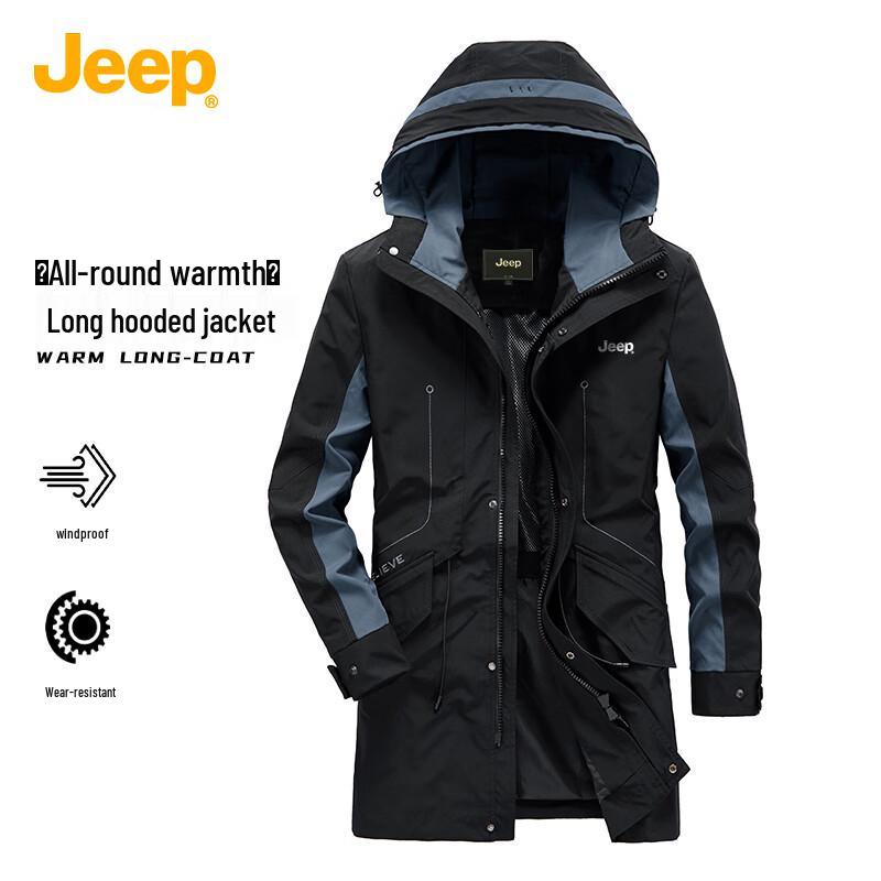 Мужская рабочая куртка JEEP в американском стиле, свободного кроя 2XL чёрный