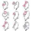 Niche Light Luxury Exquisite Pink Love Ring Fashionable Versatile Personality High Sense Opening Sweet Cool Wind Ring 2026