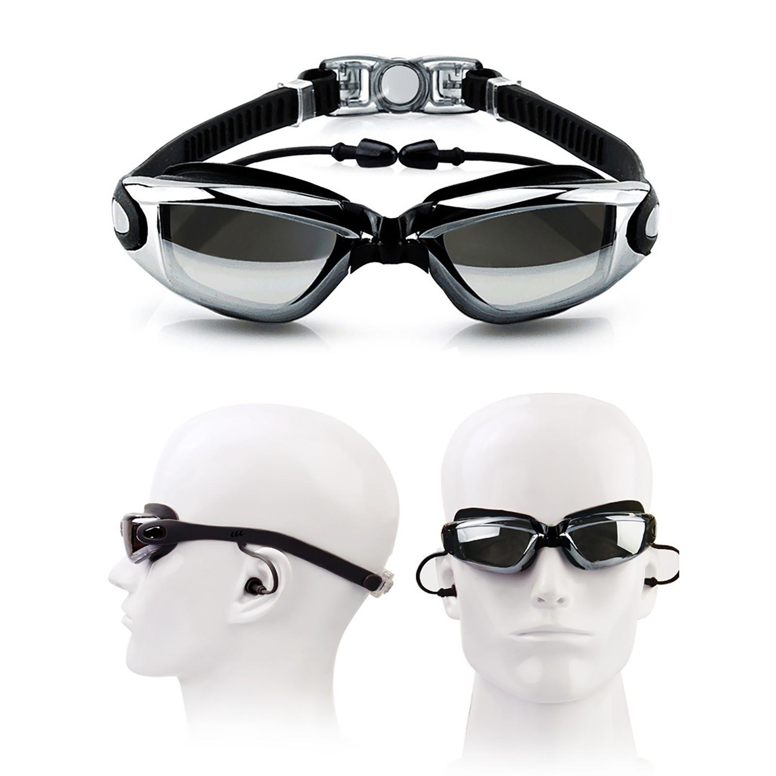 

Универсальные цельные беруши для взрослых, очки для плавания, противотуманные очки с покрытием чёрный