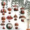 12pcs Christmas Tree 2D Wooden Hanging Decoration Set with Mobile Santa Claus and Hot Air Balloon-Xmas Perfect Holiday Gift Deco