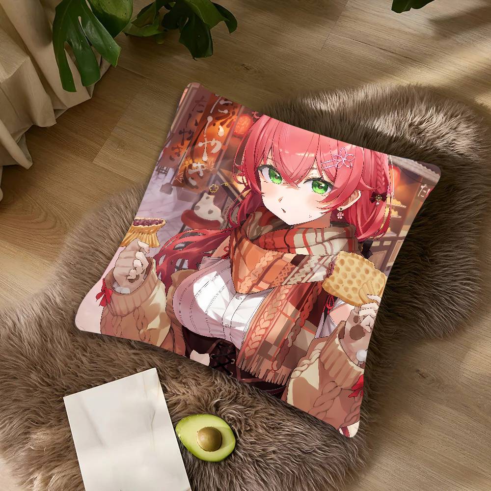 Cute Hot Girl Kawaii Sakura Miko Cushion Cover Decor Home Throw Pillow Covers For Couch Camping Pillow Cover Decorations