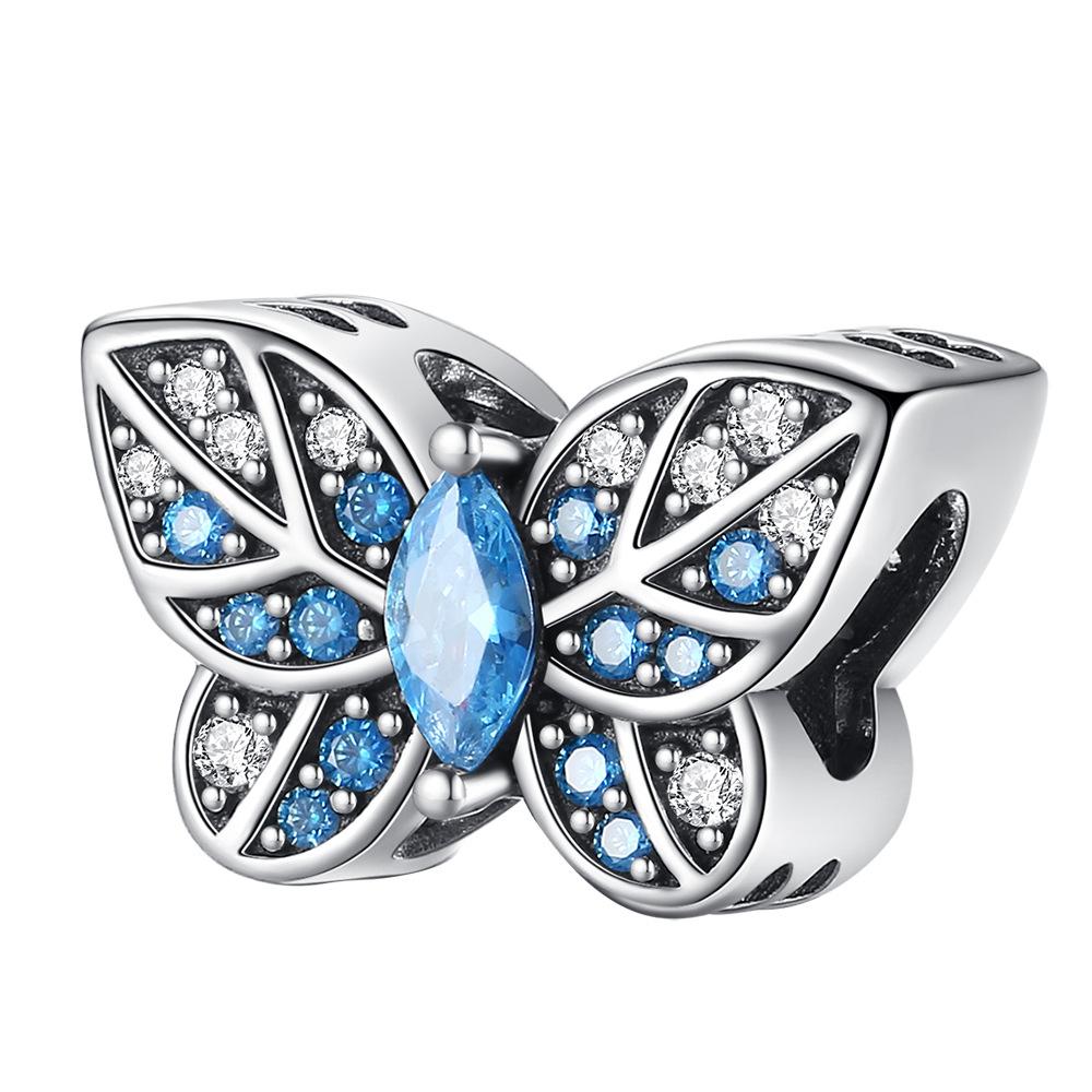 DIY Jewelry Accessories Blue Red Luminous Butterfly String Decoration Buckle Fixed Clip Shrimp Skin