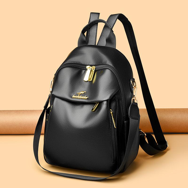 Women's PU Backpack Durable Shoulder Bag Large Capacity Travel Backpack