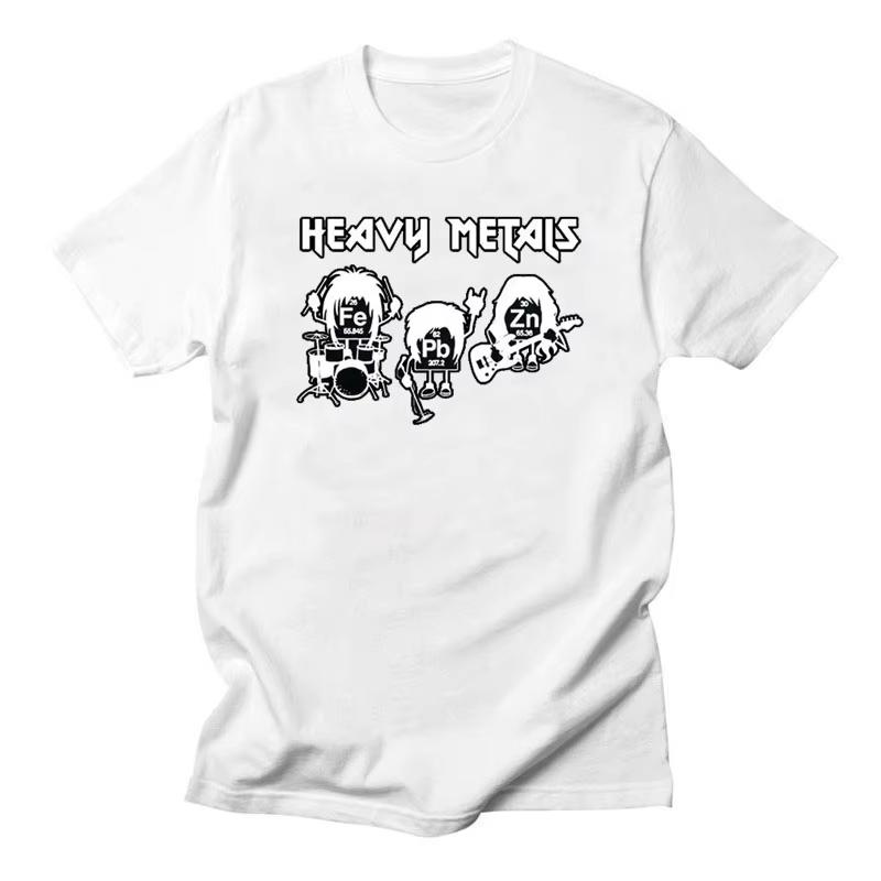 Heavy Metals Chemistry Periodic Table Rock Roll Music Physics Biology Cotton T Shirt Vintage Unisex aesthetic gothic oversized S