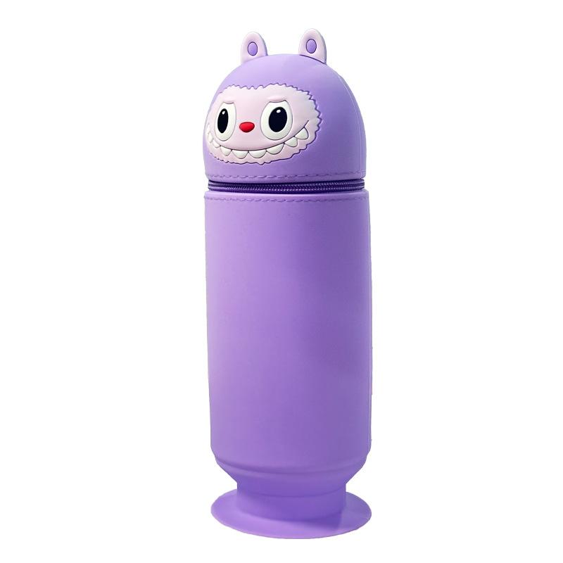 Hot Sale Cartoon Silicone Pencil Case Student Pencil Stationery Box Storage Bag Cute Retractable Folding Pen Holder