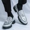 Fashion Trend New Luxury Men Tassel Loafter Male Black Silver Height Increasing Leather Shoes Tenis Masculino Zapatos Hombre