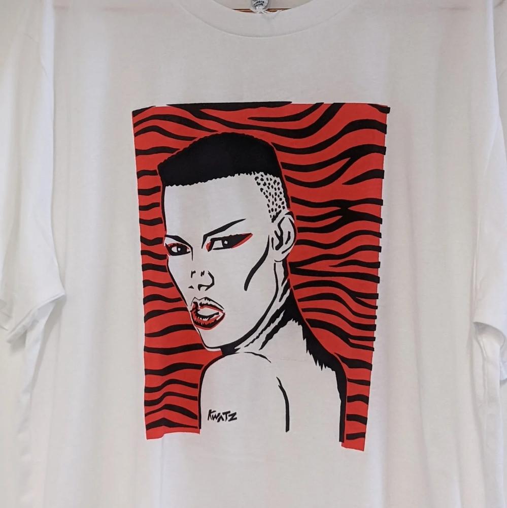 Grace Jones Gift For Fans White T-Shirt Cotton All Size DN19 Unisex T-Shirt XL