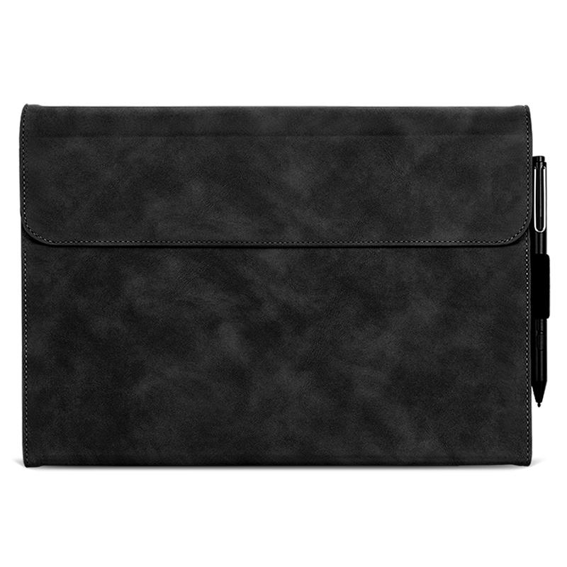 For Microsoft Surface Pro 10/9 Case Stand Leather Protective Sleeve with Pen Holder