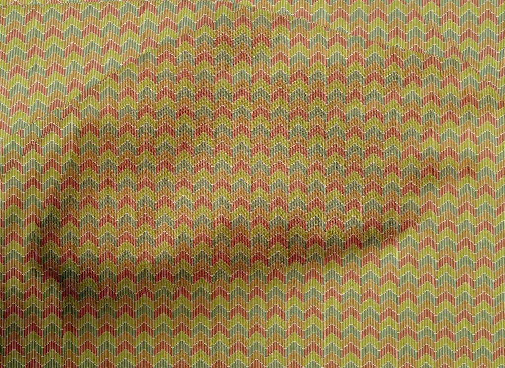 oneOone Cotton Flex Fabric Colorful Chevron Geometric Print Fabric BTY 40 Inch