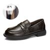 Leather Loafers Women's 2025 Spring New Light Mouth Low Heel Solid Color Single Shoes Women's British Style Girls Small Leather Shoes Women