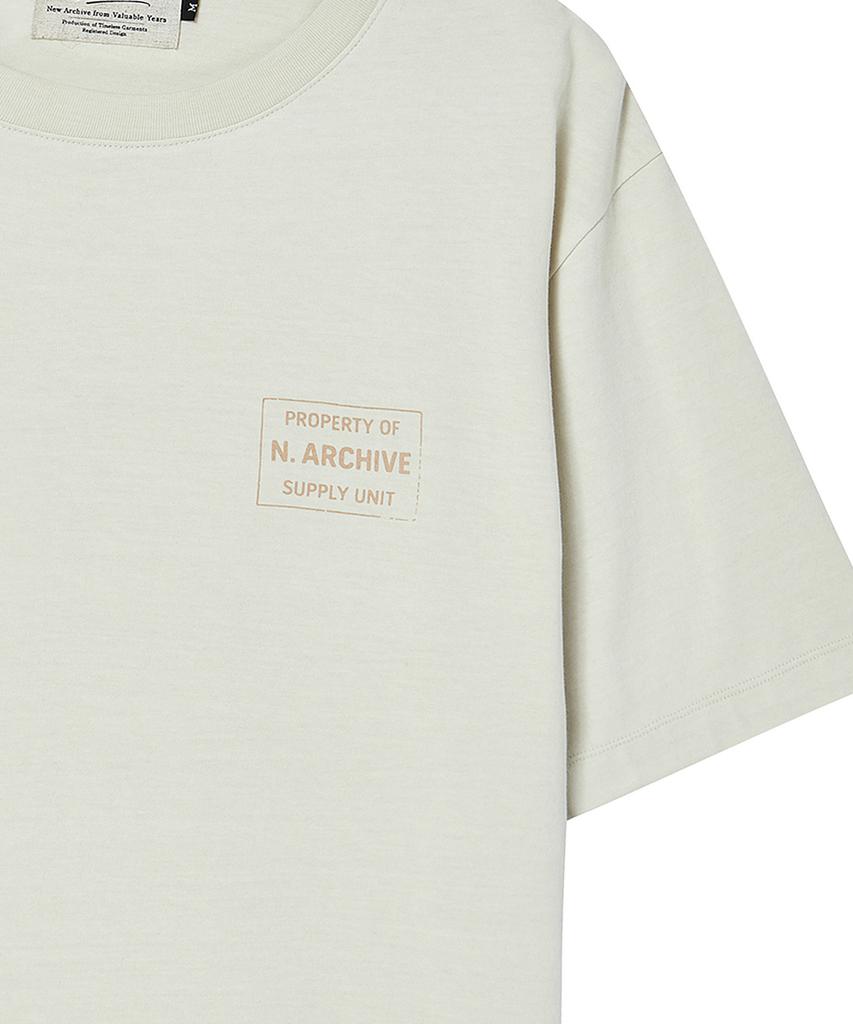 BEYOND CLOSET [Collection Line] Vintage Explorer Washed Short Sleeve T-Shirt Ivory