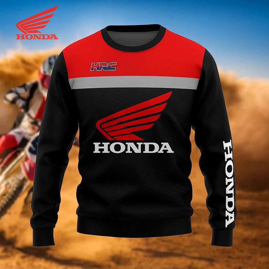 Honda 26 New Quick-Dry Men's Motorcycle Long Sleeve Breathable Riding T-Shirt Suitable for Off-Road Outdoor Riding