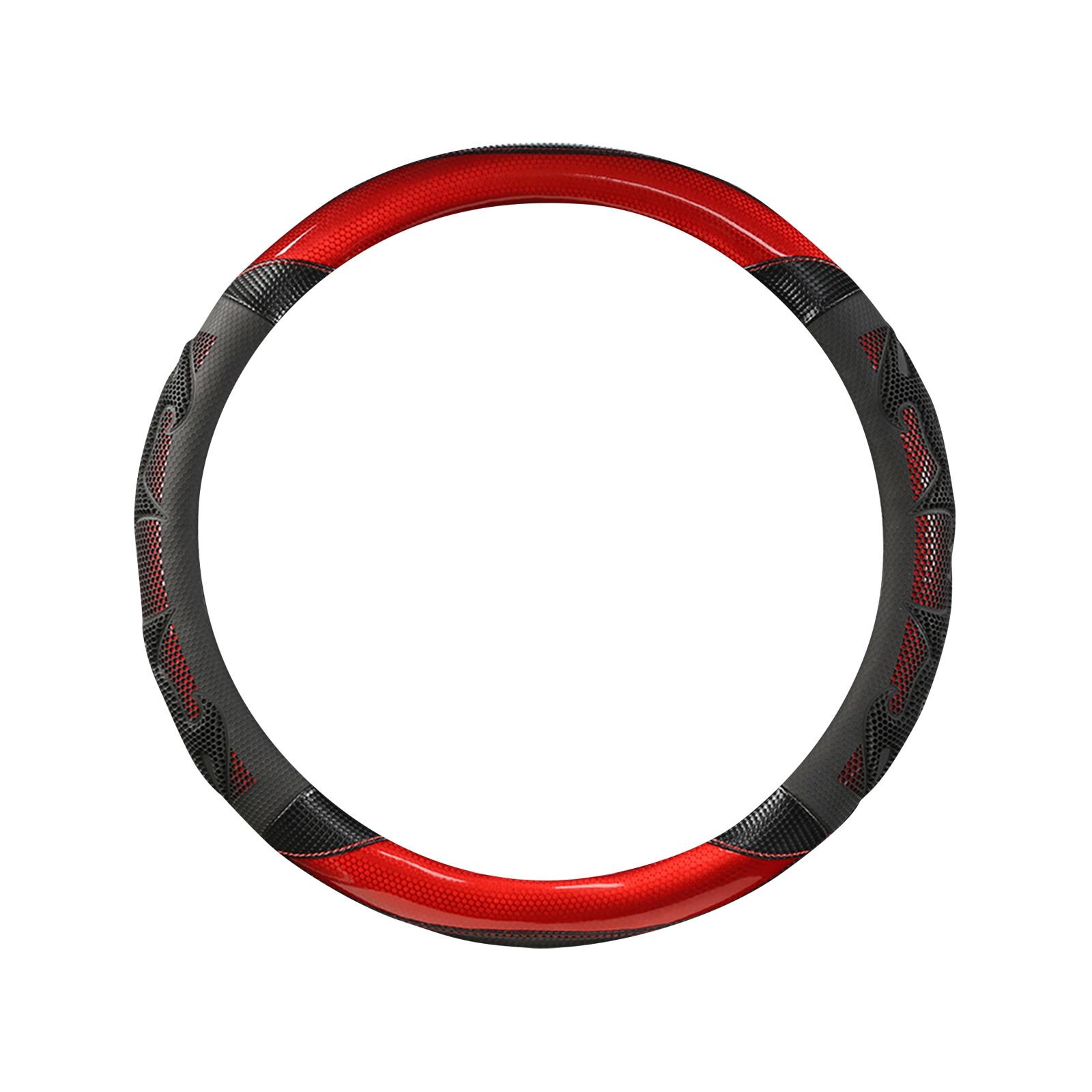 

Универсальный кожаный светоотражающий чехол на руль автомобиля 38 см, автомобильный Стайлинг, спортивные чехлы на руль, противоскользящие автомобильные аксессуары One Size красный