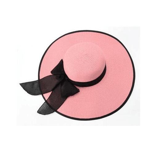 Sun hat women's summer tide versatile sunscreen outdoor outing big edge sun hat foldable seaside beach butterfly straw hat