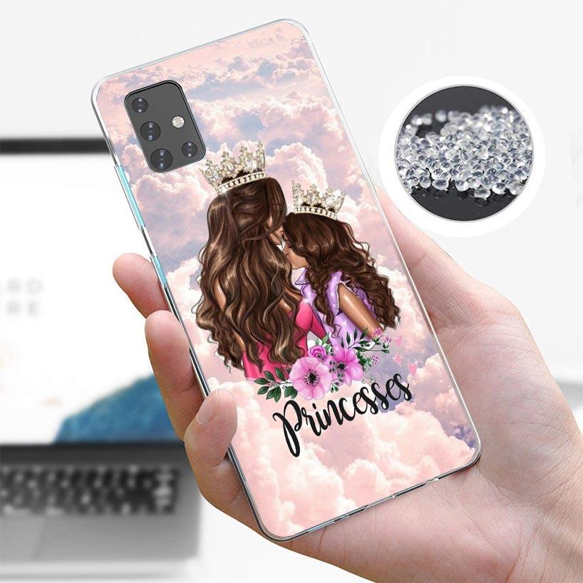 Girl Super Baby Mom Pink Phone Case For Samsung Galaxy A12 A52S A42 A32 A22 A51 A50 Note 20 Ultra 10 S10 Plus A71 A70 A31 A30 A1