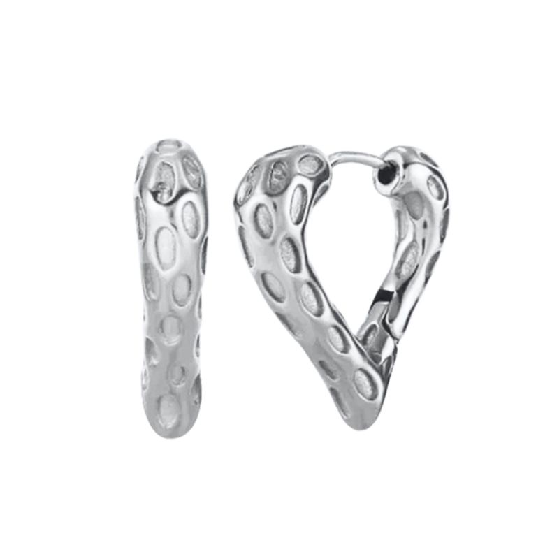 925 Silver Ear Needle Exquisite Heart Pendant Hoop Earrings Fashion Geometric Zircon Stud Earrings Women's Fine Jewelry