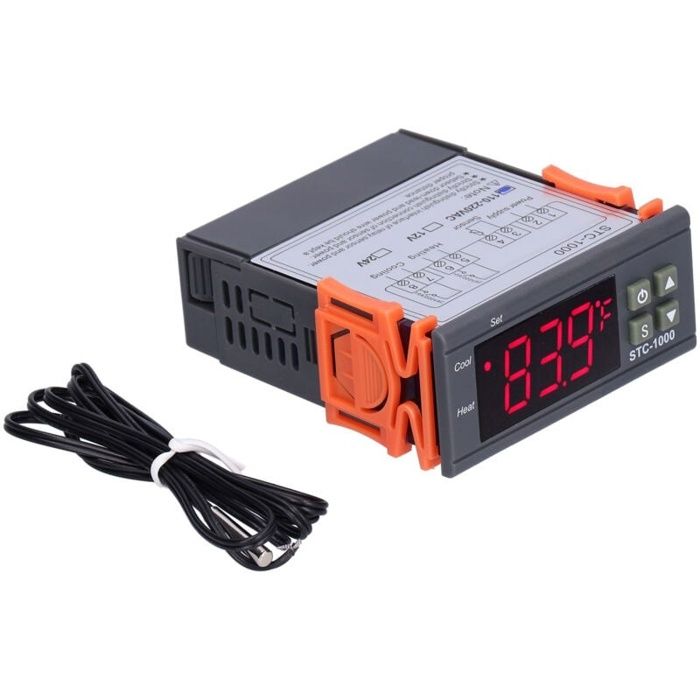 STC-1000 Thermostat numérique 24V - Régulateur de température NTC refroidissement/chauffage, alarme