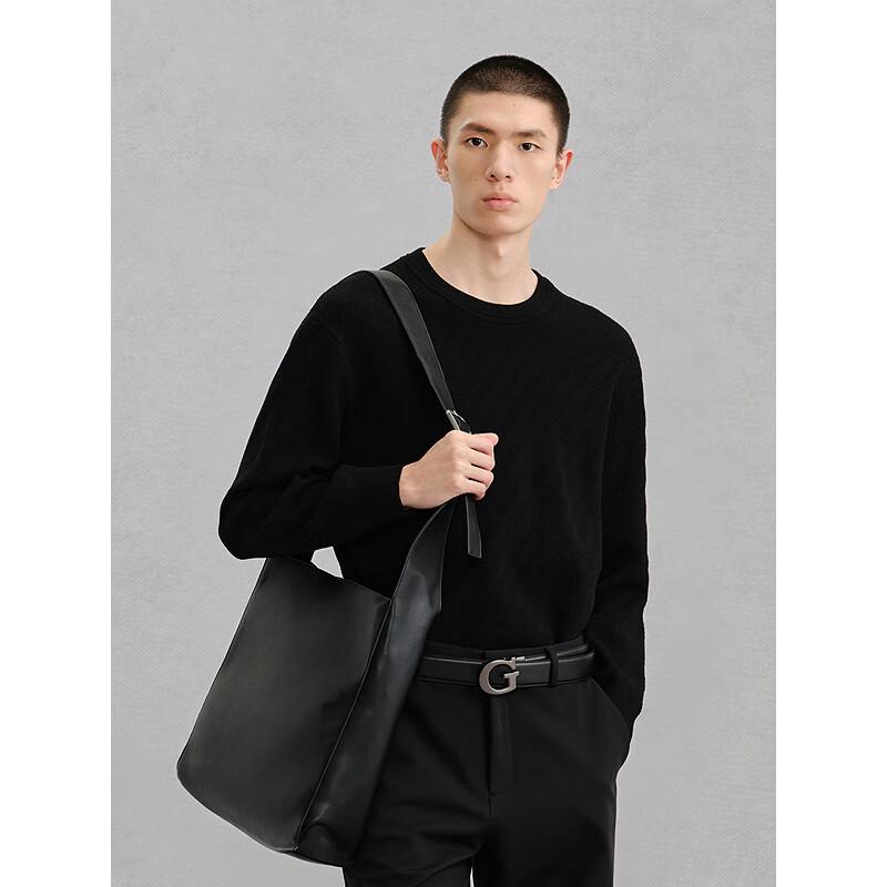 GXG Men's Black Crew Neck Knit Sweater