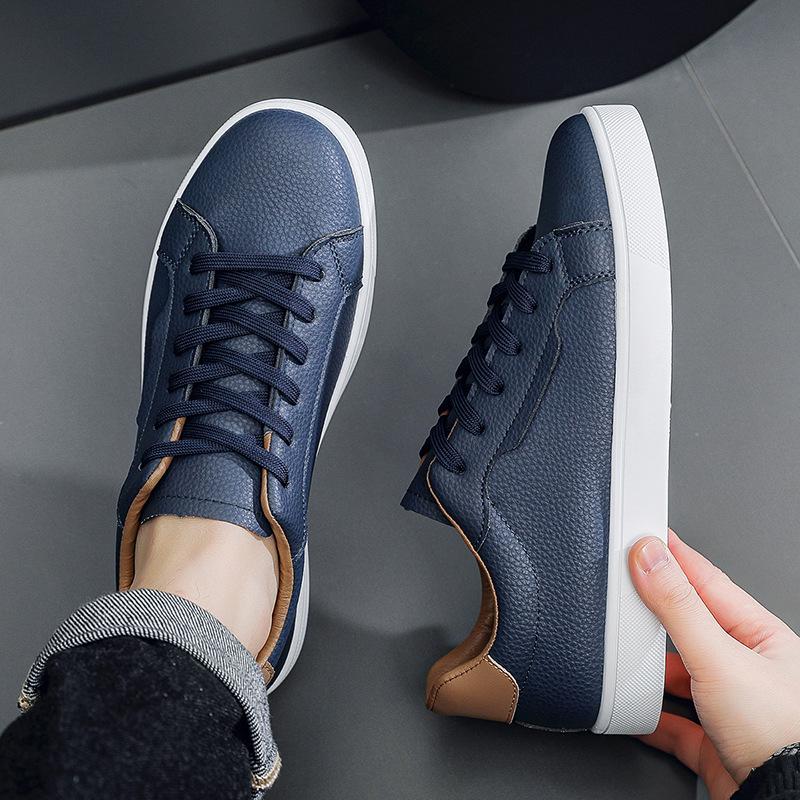 Spring 2026 Men's Versatile White Low-Top Casual Skate Shoes - Fashionable and Trendy for Youth