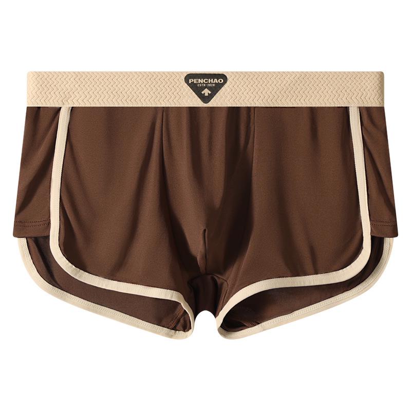 

Men s Solid Color Comfortable Boxer Briefs with Large U-Convex Pouch XL (recommended 65-75 kg)