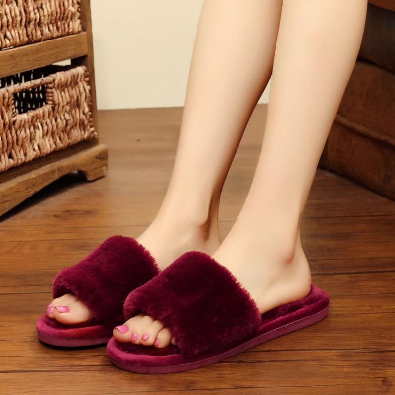 MAO MAO Shoes Women's Shoes Large-sized Indoor Plush Cotton Slippers