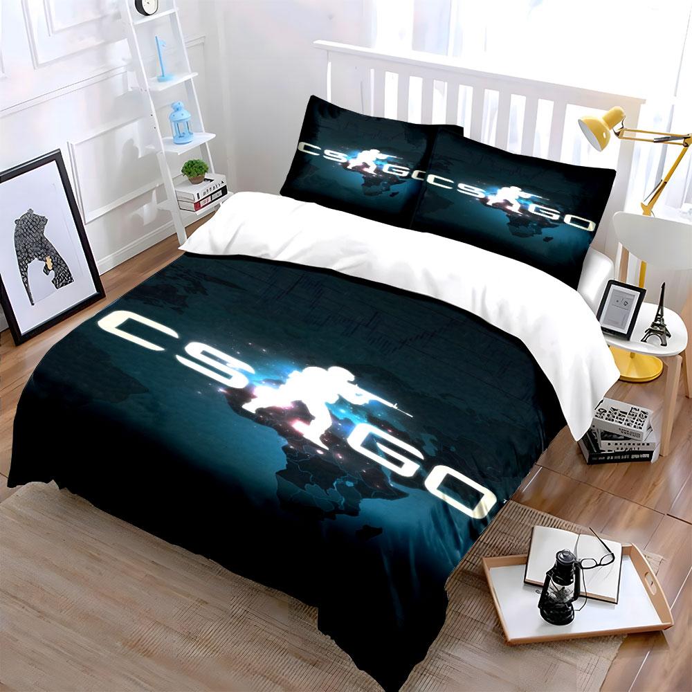 Silhouette, "CSGO," world map. Bedding sets Duvet cover sets Duvet covers Pillowcases(1 * Duvet Cover 2 * Pillowcases without duvet insert)