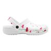 White Printed EVA Clogs for Women Men Flexible Lightweight Slip On Casual Shoes Soft Sole Summer Sandals Daily Comfort Wear