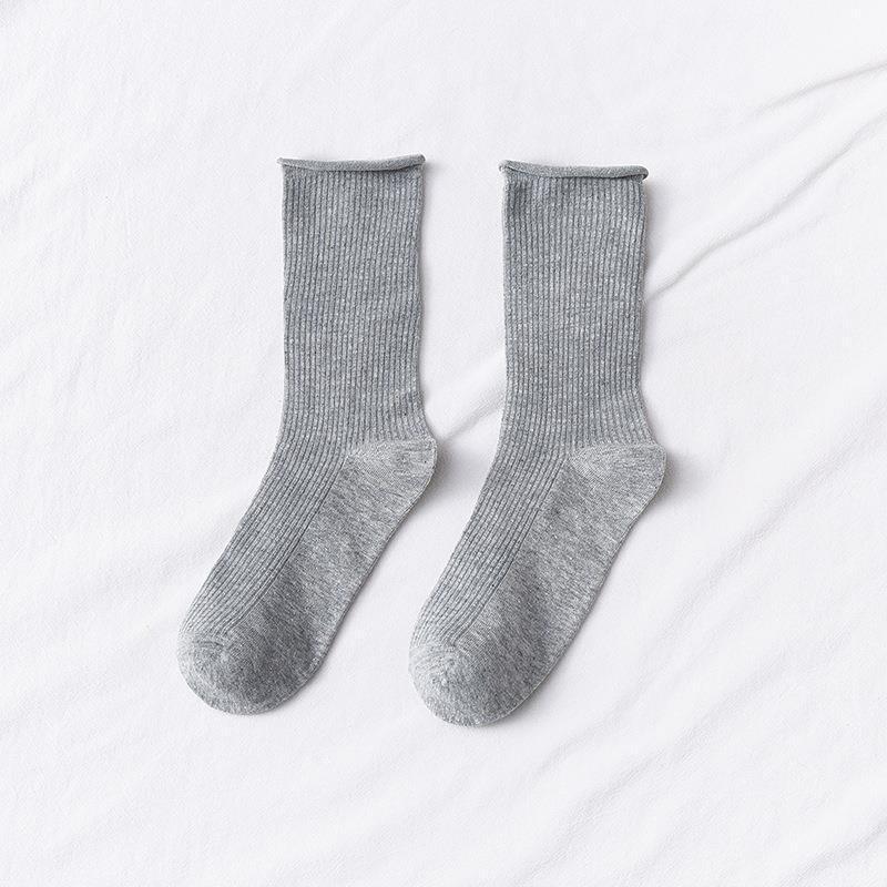 Colorful Socks, Women's Mid-calf Socks, Trendy Spring and Autumn Thin Style, Candy-colored Rolled-up Pile Socks, Dopamine Trendy Socks