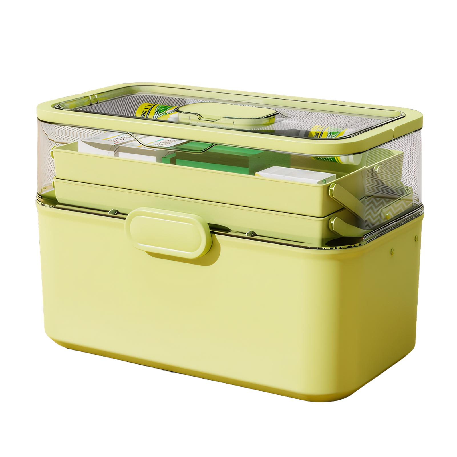 

Портативный просторный медицинский органайзер с надежно запирающимся отсеком. Безопасный большой ящик для лекарств для медицинского хранения.