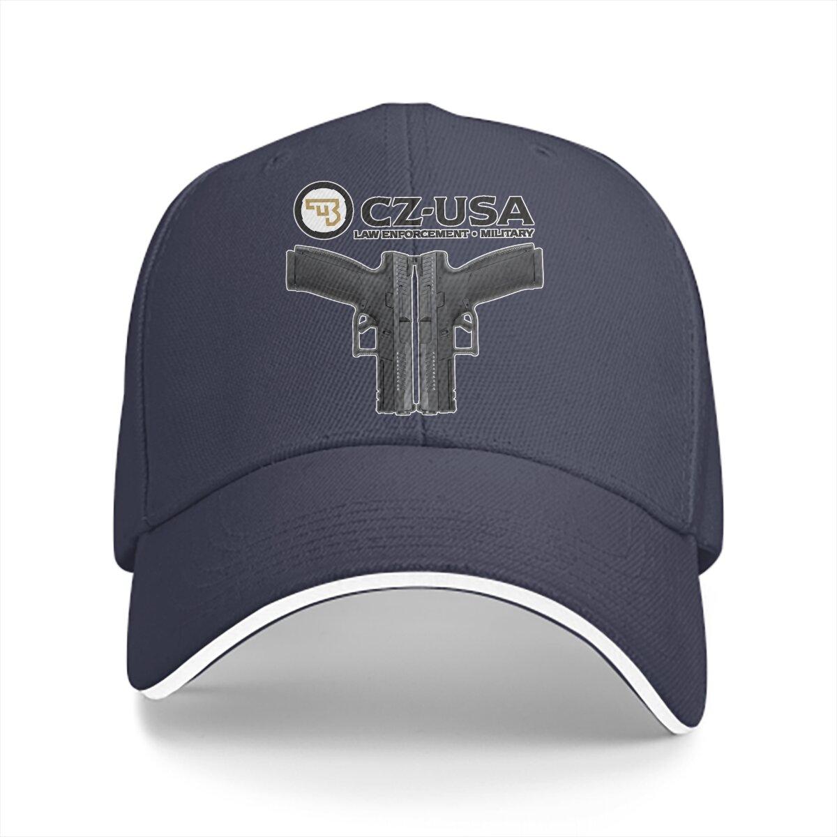 

Washed Unisexs Baseball Cap Classic Trucker Snapback Caps Dad Hat CZ USA Gun Golf Hats One Size
