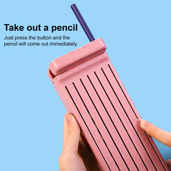 Portable Pencil Case with Magnetic Lock 7 Compartments Multifunctional Waterproof Pen Box for Students Kids School Supplies with Pencils Eraser Rulers