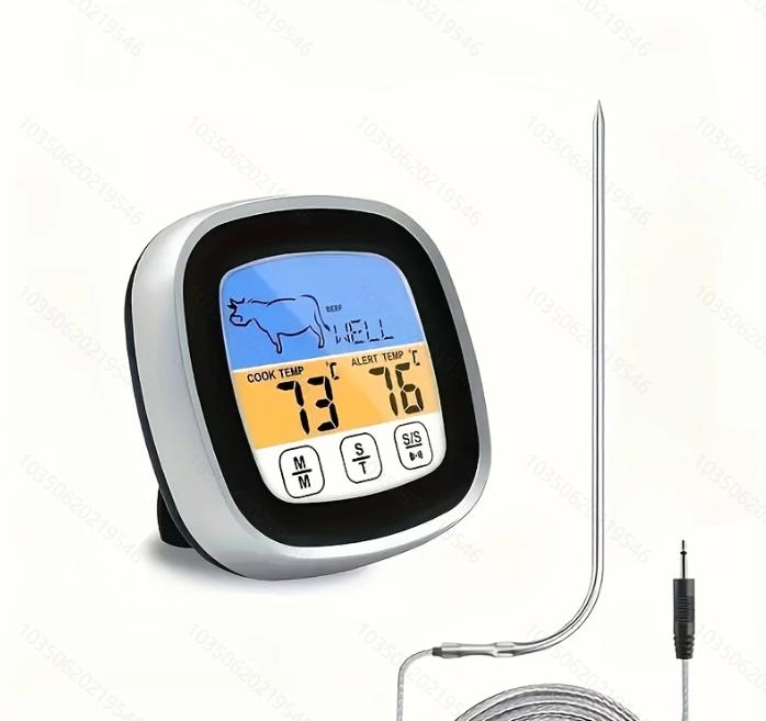 Mattermometer touch LCD-display, termometer kök kött digital grilltermometer.