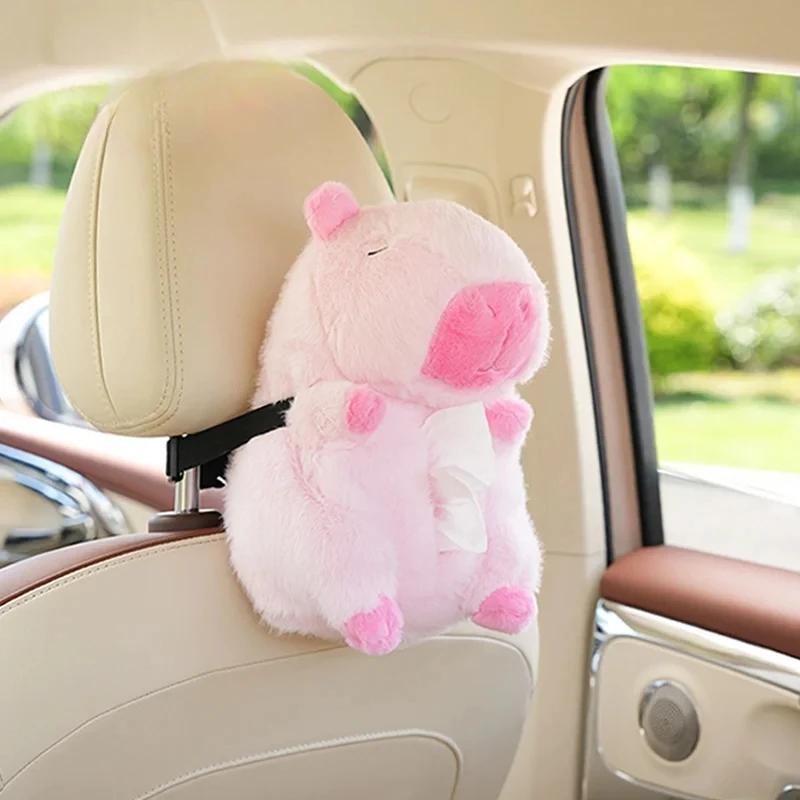 Car Neck Pillow Capybara Plush Shoulder Protection Cute Tissue box Kawaii Car Decoration Of Car Supplies lovely Plushie Gift